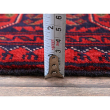 Load image into Gallery viewer, 2&#39;9&quot;x3&#39;10&quot; Carmine Red, Hand Knotted, Afghan Khamyab With Tribal Design, Pure Wool, Natural Dyes, Mat, Sample, Oriental Rug FWR4242