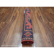 Load image into Gallery viewer, 2&#39;1&quot;x3&#39;5&quot; Coral Red, Hand Knotted, Afghan Ersari With Elephant Feet Design, Natural Dyes, Pure Wool Oriental Rug FWR424818