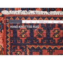 Load image into Gallery viewer, 2&#39;1&quot;x3&#39;5&quot; Coral Red, Hand Knotted, Afghan Ersari With Elephant Feet Design, Natural Dyes, Pure Wool Oriental Rug FWR424818