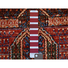 Load image into Gallery viewer, 2&#39;x3&#39;1&quot; Brick Red Turkeman Ersari With Prayer Design, Natural Dyes, Hand Knotted, Soft And Shiny Wool Oriental Rug FWR424902