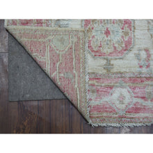 Load image into Gallery viewer, 2&#39;9&quot;x12&#39;3&quot; Ivory, Afghan Angora Oushak With Large Leaf Design, Organic Wool, Hand Knotted Runner Oriental Rug FWR425340