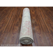 Load image into Gallery viewer, 2&#39;9&quot;x12&#39;3&quot; Ivory, Afghan Angora Oushak with Large Leaf Design, Organic Wool, Hand Knotted Runner Oriental Rug FWR425340