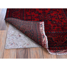 Load image into Gallery viewer, 2&#39;9&quot;x3&#39;10&quot; Berry Red, Afghan Khamyab With Tribal Design, Hand Knotted, Soft Wool, Veggie Dyes, Mat, Sample, Oriental Rug FWR4248