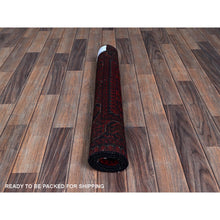 Load image into Gallery viewer, 2&#39;9&quot;x3&#39;10&quot; Berry Red, Afghan Khamyab With Tribal Design, Hand Knotted, Soft Wool, Veggie Dyes, Mat, Sample, Oriental Rug FWR4248