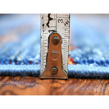 Load image into Gallery viewer, 3&#39;6&quot;x5&#39;5&quot; Light Blue, Hand Knotted Afghan Super Kazak, Khorjin Design With Colorful Tassels, Natural Dyes Extra Soft Wool, Oriental Rug FWR425436