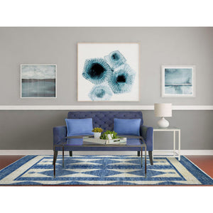 5'10"x8'9" Denim Blue, Fine Peshawar With Intricate Geometric Motifs, Hand Knotted, Densely Woven, Soft And Shiny Wool Oriental Rug FWR425604