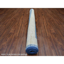 Load image into Gallery viewer, 5&#39;10&quot;x8&#39;9&quot; Denim Blue, Fine Peshawar With Intricate Geometric Motifs, Hand Knotted, Densely Woven, Soft And Shiny Wool Oriental Rug FWR425604