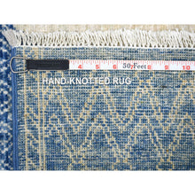 Load image into Gallery viewer, 5&#39;10&quot;x8&#39;9&quot; Denim Blue, Fine Peshawar With Intricate Geometric Motifs, Hand Knotted, Densely Woven, Soft And Shiny Wool Oriental Rug FWR425604