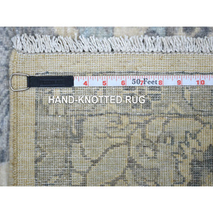 6'2"x8'9" Ivory, Pure Wool Natural Dyes Hand Knotted, Densely Woven Fine Peshawar With Heriz Design, Oriental Rug FWR425658