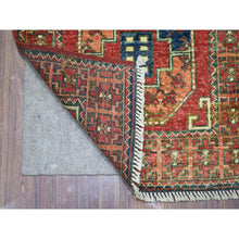 Load image into Gallery viewer, 2&#39;x2&#39;10&quot; Brick Red, Natural Dyes, Afghan Ersari With Elephant Feet Design, Hand Knotted, Pure Wool Oriental Rug FWR425856
