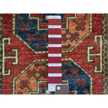 Load image into Gallery viewer, 2&#39;x2&#39;10&quot; Brick Red, Natural Dyes, Afghan Ersari With Elephant Feet Design, Hand Knotted, Pure Wool Oriental Rug FWR425856