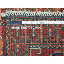 Load image into Gallery viewer, 2&#39;x2&#39;10&quot; Brick Red, Natural Dyes, Afghan Ersari with Elephant Feet Design, Hand Knotted, Pure Wool Oriental Rug FWR425856