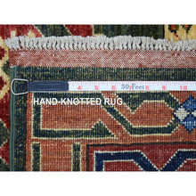 Load image into Gallery viewer, 4&#39;x9&#39;8&quot; Olive Green, Natural Dyes, Hand Knotted, Turkeman Ersari With Tribal Design, Soft And Pure Wool Wide Runner Oriental Rug FWR425958