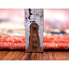 Load image into Gallery viewer, 4&#39;x9&#39;7&quot; Coral Red Afghan Ersari With Large Elements Design, Natural Dyes, Hand Knotted, Soft And Shiny Wool Wide Runner Oriental Rug FWR425964