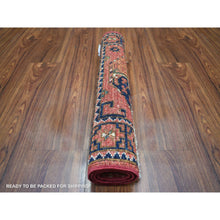 Load image into Gallery viewer, 2&#39;1&quot;x2&#39;10&quot; Coral Red Natural Dyes, Afghan Ersari With Elephant Feet Design. Hand Knotted, Pure Wool Oriental Rug FWR426132