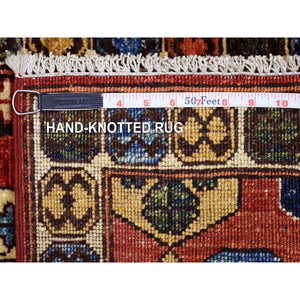 1'10"x3' Brick Red Afghan Ersari with Boteh Design, Hand Knotted, Natural Dyes, Soft and Shiny Wool Oriental Rug FWR426288