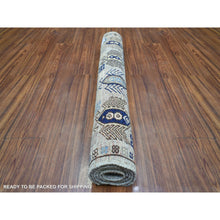 Load image into Gallery viewer, 3&#39;3&quot;x4&#39;10&quot; Gray Hand Knotted, Natural Dyes Afghan Ersari With Tribal Design Soft And Shiny Wool Oriental Rug FWR426426