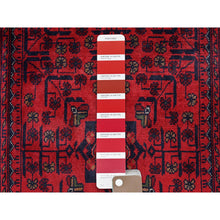 Load image into Gallery viewer, 2&#39;7&quot;x4&#39;2&quot; Angels Red, Afghan Khamyab With Tribal Design, Soft And Shiny Wool, Vegetable Dyes, Hand Knotted, Mat, Sample, Oriental Rug FWR4260