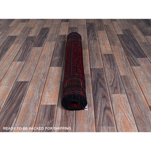 2'7"x4'2" Angels Red, Afghan Khamyab With Tribal Design, Soft And Shiny Wool, Vegetable Dyes, Hand Knotted, Mat, Sample, Oriental Rug FWR4260