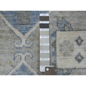 6'2"x8'7" Gray, Anatolian Design With Geometric Medallions, Supple Wool Hand Knotted, Oriental Rug FWR426750