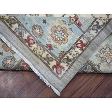 Load image into Gallery viewer, 9&#39;2&quot;x12&#39; Cloud Gray, Fine Peshawar With Heriz Design Natural Dyes, 100% Wool Hand Knotted, Oriental Rug FWR426792