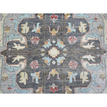 Load image into Gallery viewer, 9&#39;2&quot;x12&#39; Cloud Gray, Fine Peshawar With Heriz Design Natural Dyes, 100% Wool Hand Knotted, Oriental Rug FWR426792