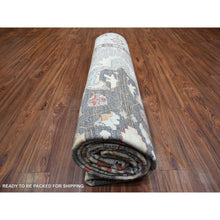 Load image into Gallery viewer, 9&#39;2&quot;x12&#39; Cloud Gray, Fine Peshawar With Heriz Design Natural Dyes, 100% Wool Hand Knotted, Oriental Rug FWR426792