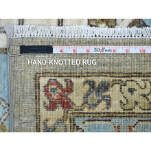 Load image into Gallery viewer, 9&#39;2&quot;x12&#39; Cloud Gray, Fine Peshawar With Heriz Design Natural Dyes, 100% Wool Hand Knotted, Oriental Rug FWR426792