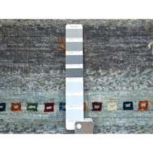 Load image into Gallery viewer, 3&#39;3&quot;x4&#39;9&quot; Shades of Gray, Afghan Kashkuli Gabbeh with Little Camel Figurines, Hand Knotted, Pure Wool Oriental Rug FWR426828