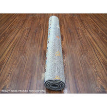 Load image into Gallery viewer, 3&#39;3&quot;x4&#39;9&quot; Shades of Gray, Afghan Kashkuli Gabbeh with Little Camel Figurines, Hand Knotted, Pure Wool Oriental Rug FWR426828
