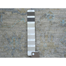 Load image into Gallery viewer, 3&#39;3&quot;x4&#39;10&quot; Taupe, Hand Knotted, Afghan Angora Oushak with Leaf Design, Hand Knotted, Velvety Wool Oriental Rug FWR426972