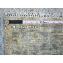 Load image into Gallery viewer, 3&#39;3&quot;x4&#39;10&quot; Taupe, Hand Knotted, Afghan Angora Oushak With Leaf Design, Hand Knotted, Velvety Wool Oriental Rug FWR426972