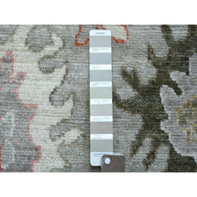 Load image into Gallery viewer, 2&#39;6&quot;x9&#39;7&quot; Gray, Afghan Angora Oushak  With Pop Of Colors, Hand Knotted, Extra Soft Wool Runner Oriental Rug FWR426996