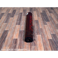 Load image into Gallery viewer, 2&#39;9&quot;x4&#39;4&quot; Berry Red, Princess Bokara With Geometric Medallions Design, 100% Wool, Veggie Dyes, Hand Knotted, Mat, Sample, Oriental Rug FWR4266