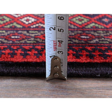 Load image into Gallery viewer, 2&#39;9&quot;x4&#39;4&quot; Berry Red, Princess Bokara With Geometric Medallions Design, 100% Wool, Veggie Dyes, Hand Knotted, Mat, Sample, Oriental Rug FWR4266