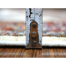 Load image into Gallery viewer, 2&#39;8&quot;x9&#39;4&quot; Ivory Natural Dyes, Afghan Super Kazak With Geometric Design, Hand Knotted Pure Wool Oriental Rug FWR427302