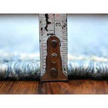 Load image into Gallery viewer, 2&#39;6&quot;x11&#39;2&quot; Denim Blue, Hand Knotted, Natural Dyes, Moroccan Berber With Criss Cross Pattern, Organic Wool, Runner Oriental Rug FWR427332