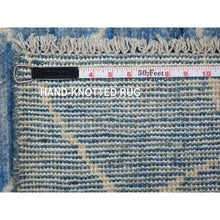 Load image into Gallery viewer, 2&#39;6&quot;x11&#39;2&quot; Denim Blue, Hand Knotted, Natural Dyes, Moroccan Berber With Criss Cross Pattern, Organic Wool, Runner Oriental Rug FWR427332