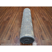 Load image into Gallery viewer, 2&#39;7&quot;x9&#39;8&quot; Shades Of Gray, Afghan Kashkuli Gabbeh With Pictorial Design, Hand Knotted, Fairly Short Pile, Natural Dyes, 100% Wool Runner Oriental Rug FWR427506
