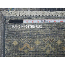 Load image into Gallery viewer, 2&#39;7&quot;x9&#39;8&quot; Shades Of Gray, Afghan Kashkuli Gabbeh With Pictorial Design, Hand Knotted, Fairly Short Pile, Natural Dyes, 100% Wool Runner Oriental Rug FWR427506