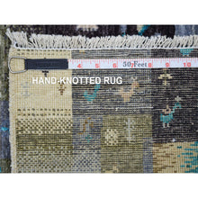 Load image into Gallery viewer, 4&#39;x5&#39;10&quot; Charcoal Gray, Hand Knotted, Fairly Short Pile, Afghan Kashkuli Gabbeh With Pictorial Design, Hand Spun Wool Oriental Rug FWR427524