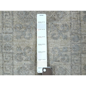 4'1"x5'9" Ivory, White Wash Peshawar With Motifs, Soft Wool Natural Dyes Hand Knotted, Oriental Rug FWR427554