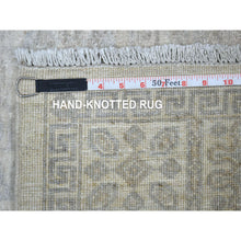 Load image into Gallery viewer, 4&#39;1&quot;x5&#39;9&quot; Ivory, White Wash Peshawar With Motifs, Soft Wool Natural Dyes Hand Knotted, Oriental Rug FWR427554