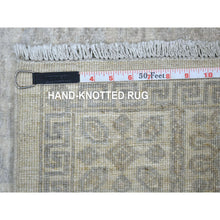 Load image into Gallery viewer, 4&#39;1&quot;x5&#39;9&quot; Millennium Blue, Vintage Persian Shiraz Intricate Design, Pure Wool, Hand Knotted, Oriental Rug FWR524394