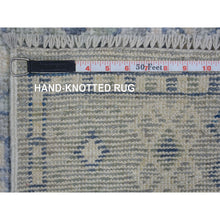 Load image into Gallery viewer, 2&#39;9&quot;x9&#39;4&quot; Gray, Extra Soft Wool, Anatolian Village Inspired Geometric Design, Hand Knotted, Runner Oriental Rug FWR427692