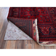 Load image into Gallery viewer, 2&#39;7&quot;x4&#39;5&quot; Carmine Red, Afghan Khamyab With Tribal Design, Soft And Velvety Wool, Hand Knotted, Vegetable Dyes, Oriental Rug FWR4272