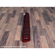 Load image into Gallery viewer, 2&#39;7&quot;x4&#39;5&quot; Carmine Red, Afghan Khamyab With Tribal Design, Soft And Velvety Wool, Hand Knotted, Vegetable Dyes, Oriental Rug FWR4272