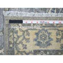 Load image into Gallery viewer, 2&#39;7&quot;x13&#39;1&quot; Gray, Afghan聽wool Natural Dyes Hand Knotted, Densely Woven Fine Peshawar With Ziegler Mahal Design, Runner Oriental Rug FWR427824