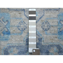 Load image into Gallery viewer, 3&#39;1&quot;x11&#39;9&quot; Gray Hand Knotted, Anatolian Village Inspired With Geometric Medallion Design, Soft And Shiny Wool, Wide Runner Oriental Rug FWR427974
