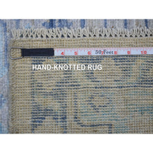 Load image into Gallery viewer, 3&#39;1&quot;x11&#39;9&quot; Gray Hand Knotted, Anatolian Village Inspired With Geometric Medallion Design, Soft And Shiny Wool, Wide Runner Oriental Rug FWR427974